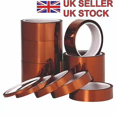 Kapton Polyimide Tape Heat Resistant Adhesive Insulation 5 - 100mm Wide 33M Long • £6.99