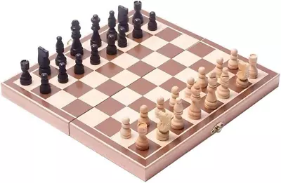 BlueSnail 15  Classic Vintage Standard Folding Wooden Chess Set Foldable Games • $20.94