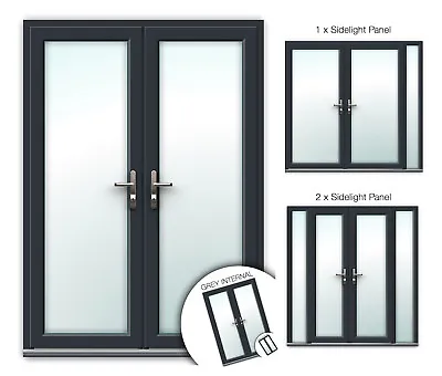 UPVC French Doors | Grey (White Internal) | MADE TO MEASURE | BRAND NEW • £1.16