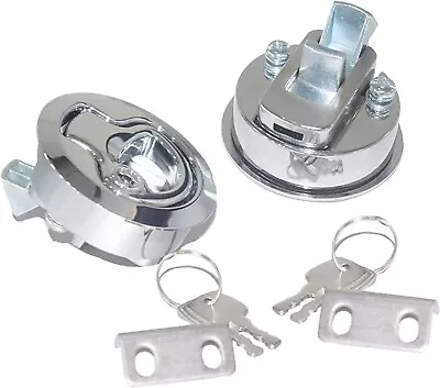 2 PCS Chrome 2  Marine Boat Locking Flush Pull Slam Latch Hatch With Lock Key US • $22.49