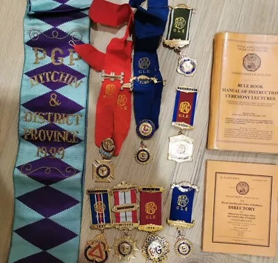 £205.93 • Buy RAOB Royal Antediluvian Order Of Buffaloes Medal Rule Book Sash Ribbon Lot Of 11