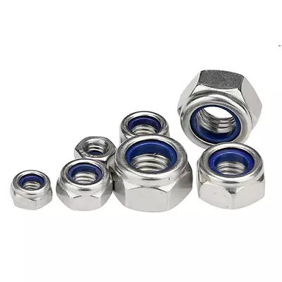 Hexagon Bolt Nyloc Nut Nylon Insert Locking Metric Grade 8.8 All Sizes Full Nut • £2.65