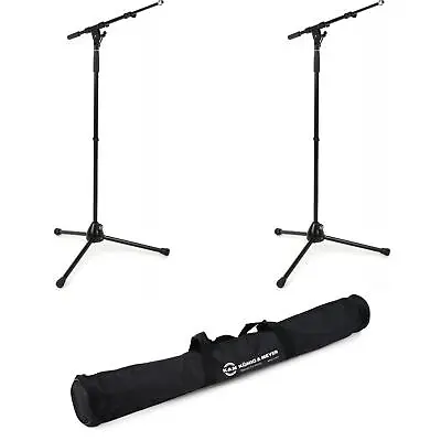 K&M 210/9 Telescoping Boom Microphone Stand Pair With Carrying Bag • $199