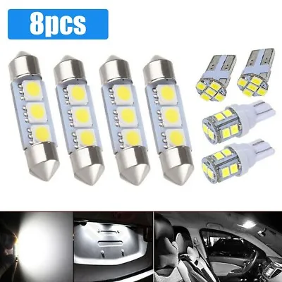 8Pcs Car LED Dome Map License Plate Light Bulbs Interior LED Car Accessories Kit • $12.99