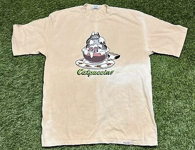 Vintage 90's Crazy Shirts Hawaii Catpuccino Double Sided T-Shirt Men's XL USA • $29.69