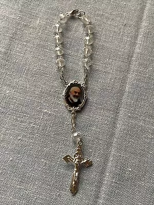 One Decade Auto Rosary Saint St Padre Pio Rear View Mirror Rosary • $8.99