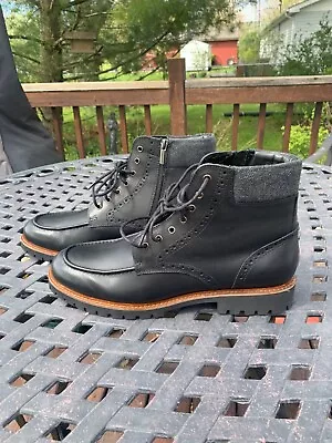 Vince Camuto Black Leather Mens Short Boots Size 12M • $58