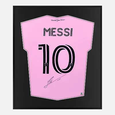 Framed Lionel Messi Signed Inter Miami Shirt 2023-24 Home [Mini] • £1957.99