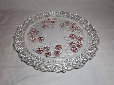 Original Walther Glas Carmen Rosé Serving Plate With Pink Flowers • £20