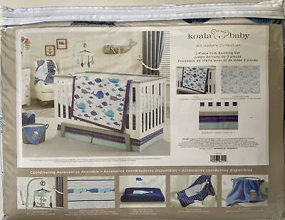 $39.99 • Buy Koala Baby All Ashore Collection 3 Piece Crib Bedding Set Quilt Sheet Dust Ruffl