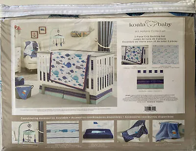 Koala Baby All Ashore Collection 3 Piece Crib Bedding Set Quilt Sheet Dust Ruffl • $39.99