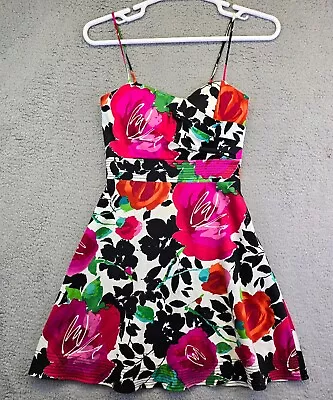 B Smart Floral Dress Women’s Size 6 Short Fit N Flare Color Pop Homecoming Mini • $23.75