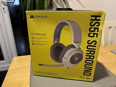 Corsair HS55 SURROUND Wired Gaming Headset - White BRAND NEW SEALED • £49.99