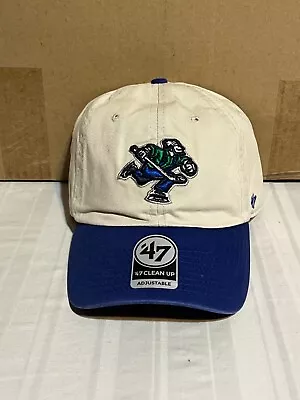 Vancouver Canucks NHL '47 Brand Throwback Clean Up Tan Two Tone Adjustable Hat • $29.99