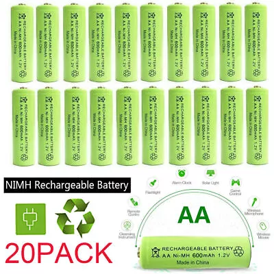 For Solar Lights AA Batteries 600mAh NiMH 1.2V Rechargeable Battery Garden Lamp • £12.99