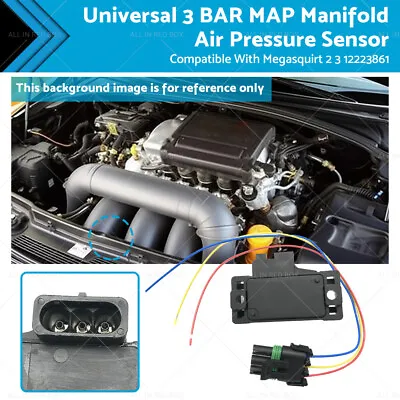 Universal 3BAR MAP Manifold Air Pressure Sensor Suitable For Megasquirt 12223861 • $19.59