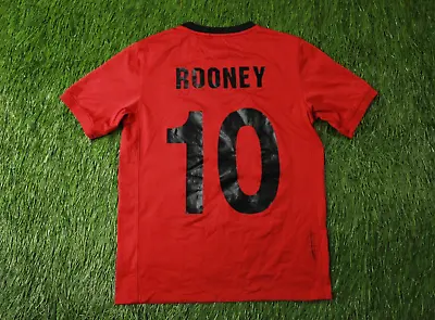 Manchester United # 10 Rooney 2009/2010 Football Shirt Jersey Home Nike Young L • $11.04