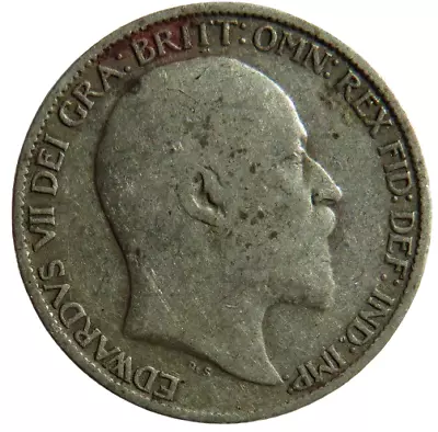 1909 King Edward VII Silver Sixpence Coin - Great Britain • £9.64