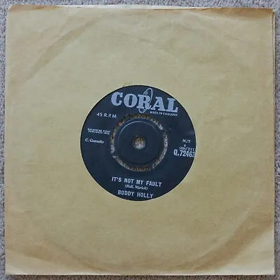 £3.50 • Buy BUDDY HOLLY 7  UK Vinyl Single   BO DIDDLEY / IT'S NOT MY FAULT   (1963)