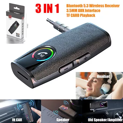 Handsfree Bluetooth 5.3 Audio Music Receiver Wireless 3.5mm AUX Home Car Adapter • $12.95