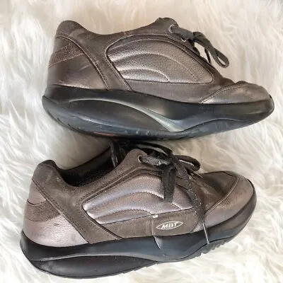 MBT Women's Brown Metallic Rocker Toning Swiss Engineered Sneaker Size 7.5 • $6.50
