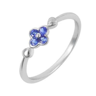 Ivy Gems 9ct White Gold Tanzanite Ditsy Flower Ring Size M • £97.99