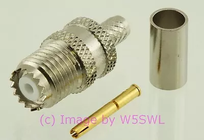 Mini-UHF Female Connector Crimp RG-8X LMR240 2-Pack By W5SWL  • $4.39