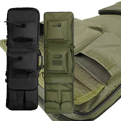 Tactical Rifle Bag Molle Double Air Rifle Gun Shotgun Padded Case Backpack NEW • £22.79