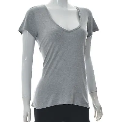 Marc O'Polo Women's Soft Cotton T-Shirt Wide V-Neck Cap Tee Short Sleeve Size L • £21.13