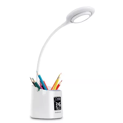 LED Pen Holder Desk Lamp Light Rechargeable With Digital Clock Touch Dimmable  • $29.95