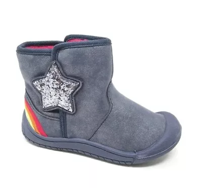 £9.98 • Buy New Infant Girls Warm Lined Winter Walking Touch Strap Ankle Boots Shoes Sizes