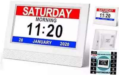  Digital Calendar Alarm Clock 7  HD Large Screen Display New Multiple White • $51.38