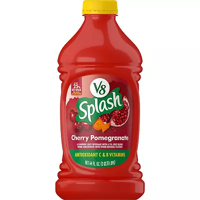 V8 Splash Cherry Pomegranate Flavored Juice Beverage 64 FL OZ Bottle • $4.83