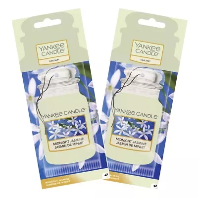 2 X Yankee Candle 2D Car Jar Air Freshener Fragrance Scent - MIDNIGHT JASMINE • £5.99