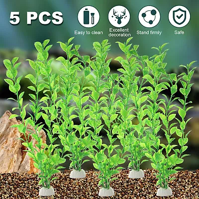 $8.48 • Buy 5x Ornament Aquarium Plants Decoration Plastic Water Grass Fake Plant Fish Tank
