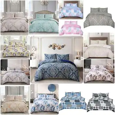 Duvet Quilt Cover Reversible Bedding Set With Pillowcase Single Double King Size • £25.10