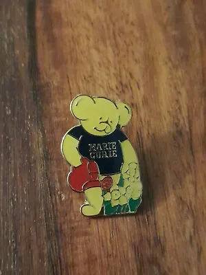 Marie Curie Bear With Watering Can & Daffodils Charity Enamel Lapel Pin Badge • £2.45