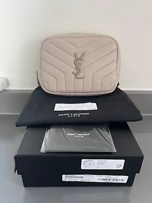 YSL Saint Laurent Lou Pink Leather Pouch Clutch Cosmetic Bag  • £180