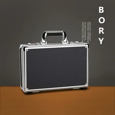 Black Aluminum Hard Mens Briefcase Small Business File Flight Case Travel Box • $49.49