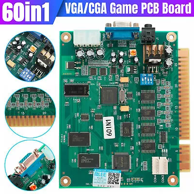 New 60 IN 1 Multicade PCB Board CGA/VGA Output For Classic Jamma Arcade Game US • $37.99
