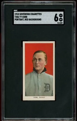 1909 T206 Sovereign 350 Ty Cobb Red Background Portrait SGC 6 EXMT HIGH END • $25499.96