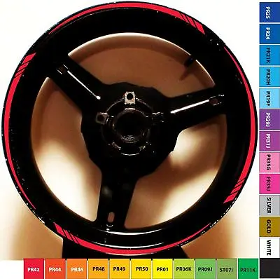 MOTORCYCLE CAR GP TAPERED RIM STRIPES WHEEL DECALS TAPE STICKERS For 19/17 Inch • $17.47