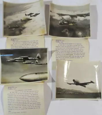 4 Vtg 1954 Usaf Photos! Republic F-84 Thunderjet Fighter-bomber Aircraft! Japan! • $144.99