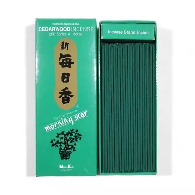 Japanese Nippon Kodo Morning Star CEDARWOOD Incense 200 Sticks & Incense Holder • $11.95