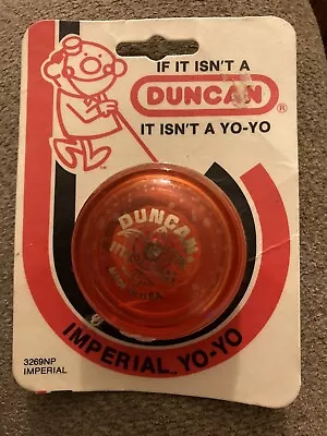 Vintage 1986 Duncan Yo-Yo IMPERIAL Orange 3269NP NEW With Creases On Package • $19.99