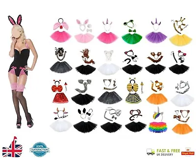 £10.99 • Buy Girls Animal Ears Bow Tail Fancy Dress Tutu Costume Party Halloween Accessory UK