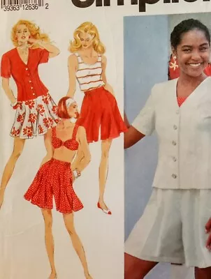 Vintage Simplicity 7854 Sewing Pattern Split Skirt And Tops Sizes 10-16 Uncut • $8.49