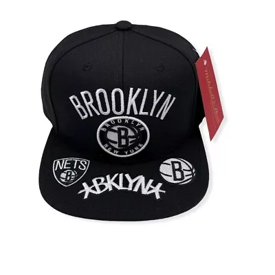 Mitchell & Ness Brooklyn Nets Front Loaded Black Adjustable Snapback Hat Cap • $36.99