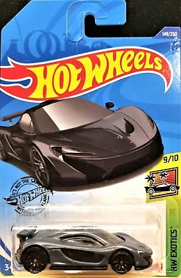 Hot Wheels 2020 McLaren P1 Dark Grey #149 HW Exotics 9/10 New Long Card • $10.95