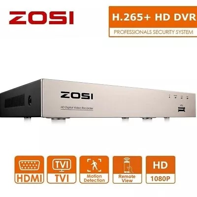 ZOSI 8 Channel 1080p HD H.265+ CCTV DVR Recorder For Security Camera System 2MP • £50.29